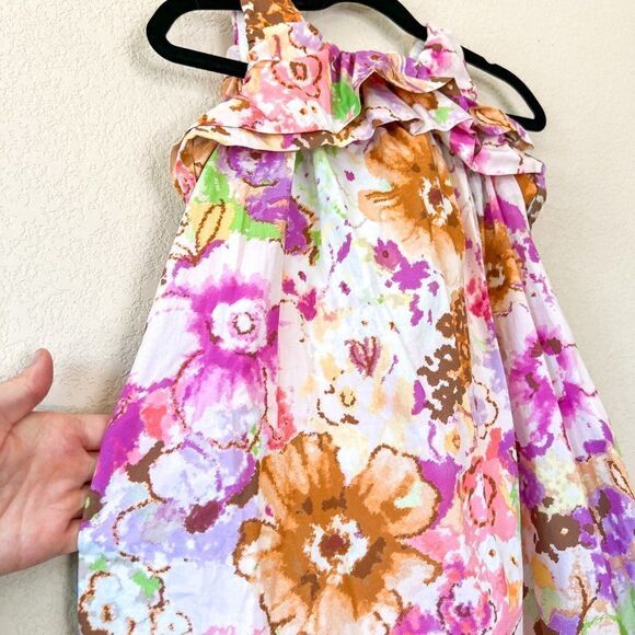 Crewcuts Watercolor Floral Ruffle Dress, Size 5 - Picture 2 of 5